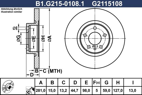 Galfer B1.G215-0108.1 - Гальмівний диск autozip.com.ua