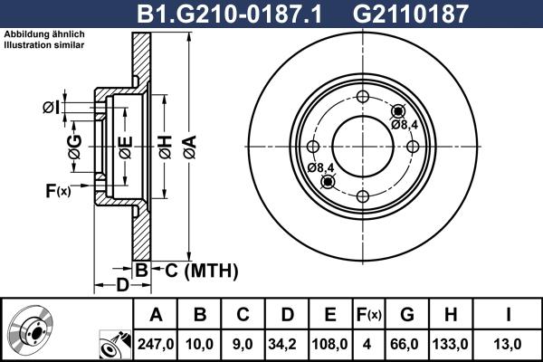 Galfer B1.G210-0187.1 - Гальмівний диск autozip.com.ua