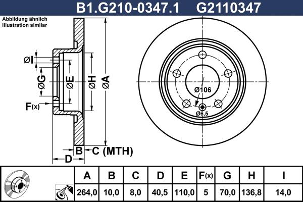 Galfer B1.G210-0347.1 - Гальмівний диск autozip.com.ua