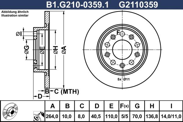 Galfer B1.G210-0359.1 - Гальмівний диск autozip.com.ua