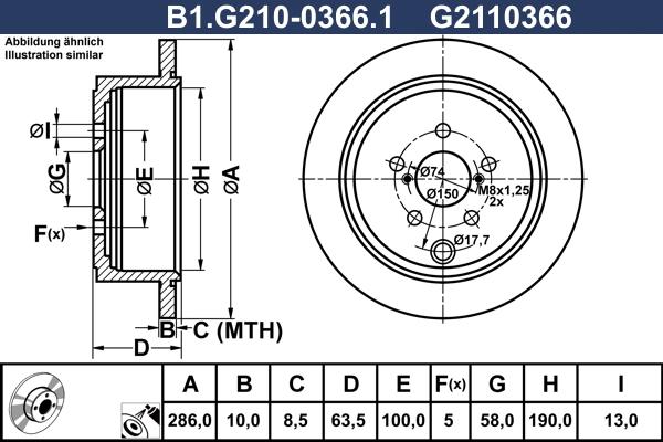 Galfer B1.G210-0366.1 - Гальмівний диск autozip.com.ua