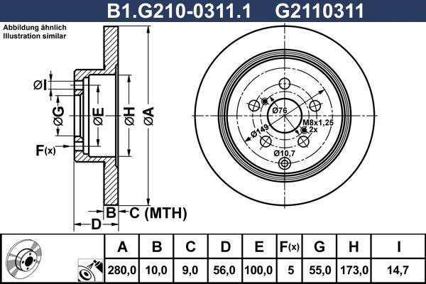 Galfer B1.G210-0311.1 - Гальмівний диск autozip.com.ua