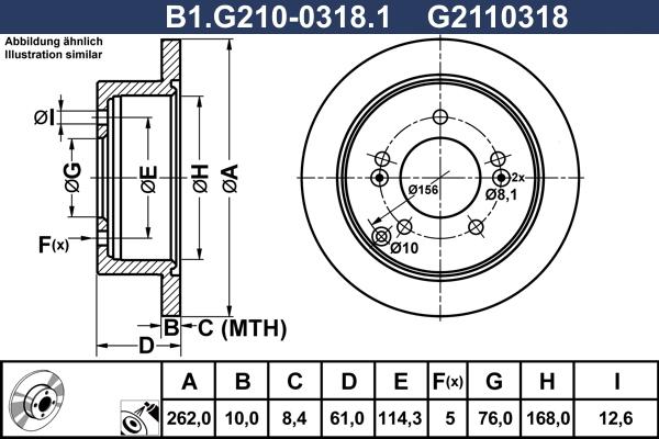 Galfer B1.G210-0318.1 - Гальмівний диск autozip.com.ua