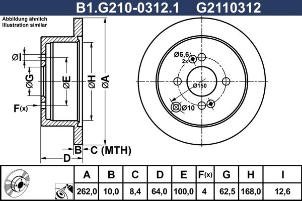 Galfer B1.G210-0312.1 - Гальмівний диск autozip.com.ua