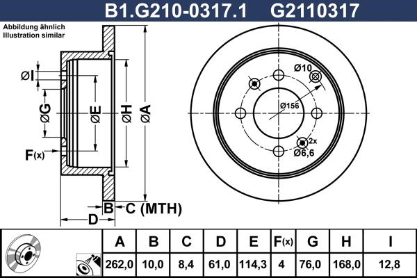 Galfer B1.G210-0317.1 - Гальмівний диск autozip.com.ua