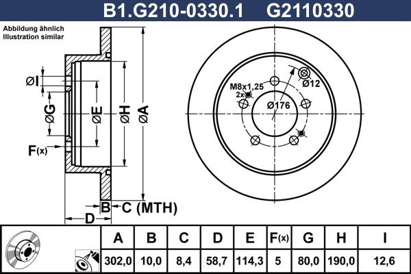 Galfer B1.G210-0330.1 - Гальмівний диск autozip.com.ua