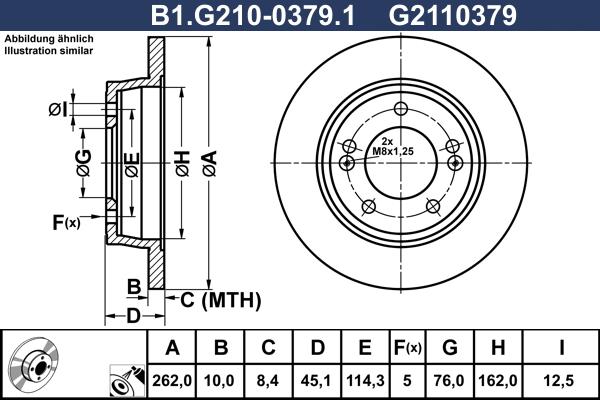 Galfer B1.G210-0379.1 - Гальмівний диск autozip.com.ua
