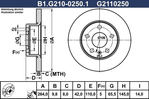 Galfer B1.G210-0250.1 - Гальмівний диск autozip.com.ua