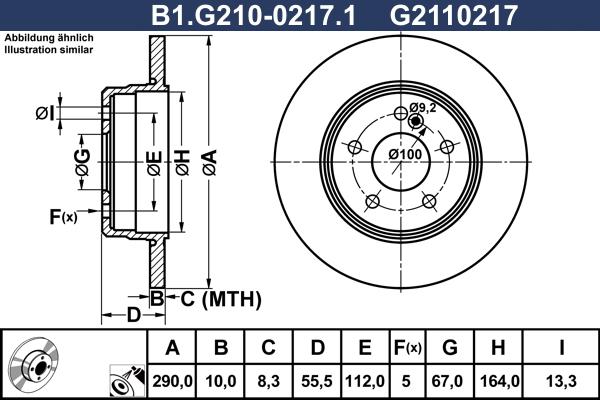 Galfer B1.G210-0217.1 - Гальмівний диск autozip.com.ua