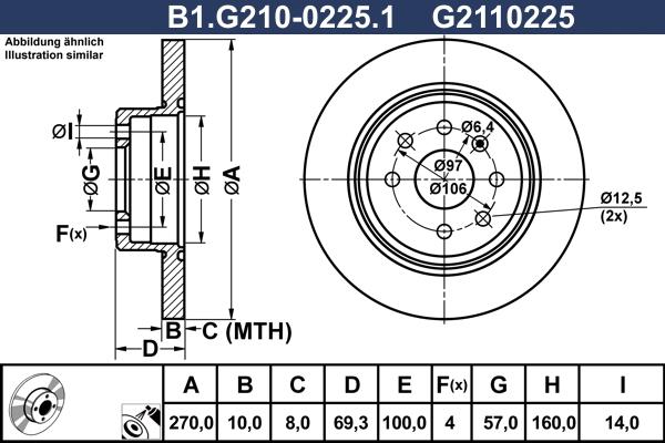 Galfer B1.G210-0225.1 - Гальмівний диск autozip.com.ua