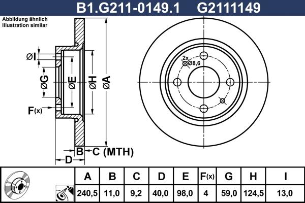 Galfer B1.G211-0149.1 - Гальмівний диск autozip.com.ua