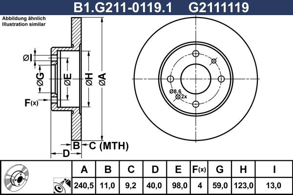 Galfer B1.G211-0119.1 - Гальмівний диск autozip.com.ua