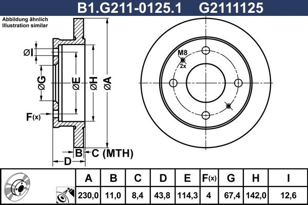Galfer B1.G211-0125.1 - Гальмівний диск autozip.com.ua