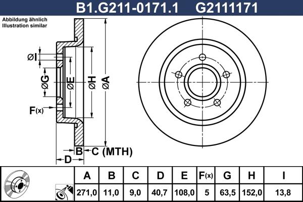 Galfer B1.G211-0171.1 - Гальмівний диск autozip.com.ua