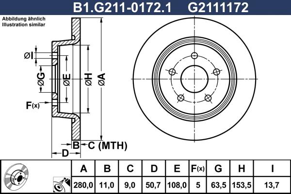 Galfer B1.G211-0172.1 - Гальмівний диск autozip.com.ua