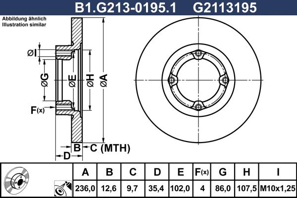 Galfer B1.G213-0195.1 - Гальмівний диск autozip.com.ua