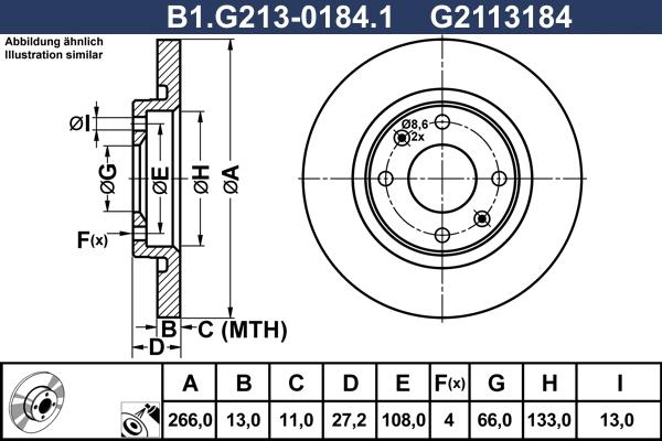 Galfer B1.G213-0184.1 - Гальмівний диск autozip.com.ua