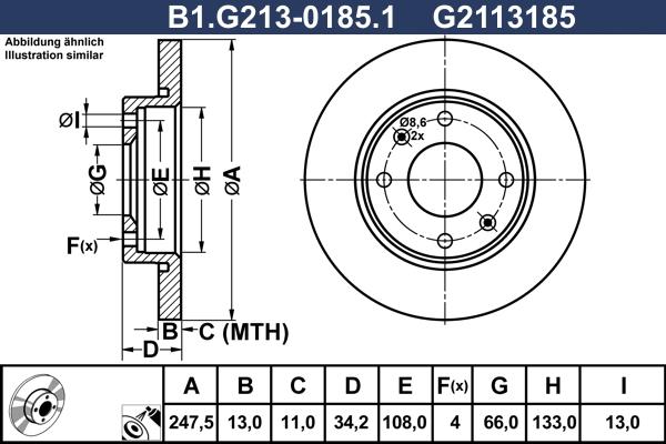 Galfer B1.G213-0185.1 - Гальмівний диск autozip.com.ua