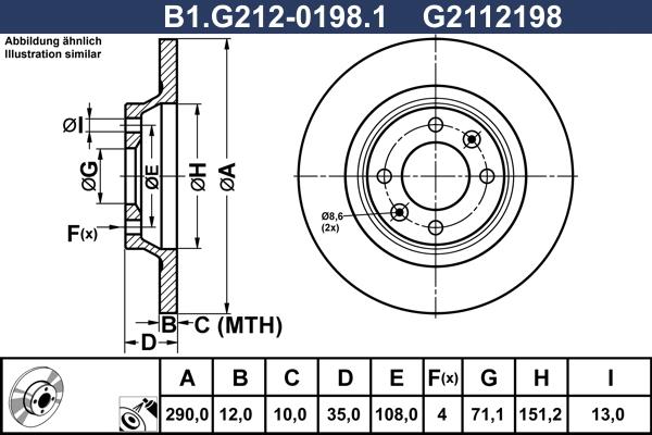 Galfer B1.G212-0198.1 - Гальмівний диск autozip.com.ua