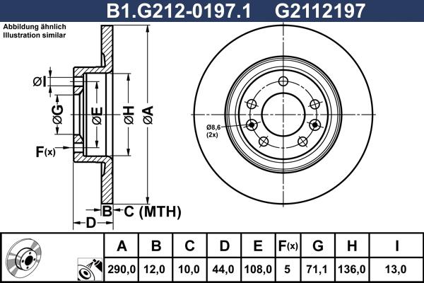 Galfer B1.G212-0197.1 - Гальмівний диск autozip.com.ua
