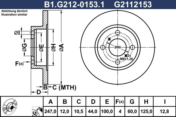 Galfer B1.G212-0153.1 - Гальмівний диск autozip.com.ua