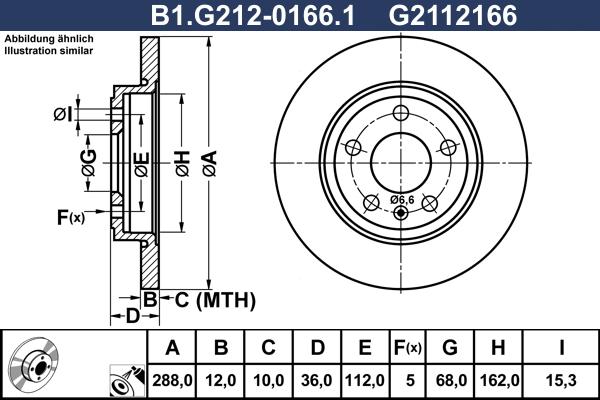 Galfer B1.G212-0166.1 - Гальмівний диск autozip.com.ua