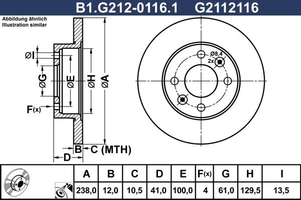 Galfer B1.G212-0116.1 - Гальмівний диск autozip.com.ua