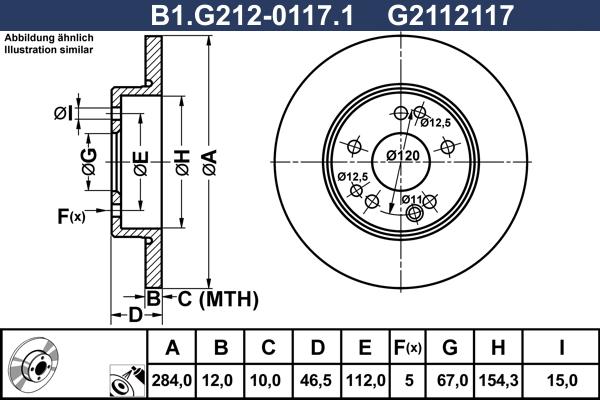 Galfer B1.G212-0117.1 - Гальмівний диск autozip.com.ua