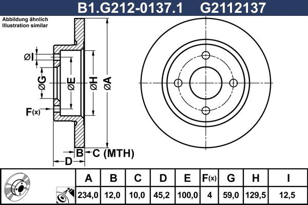 Galfer B1.G212-0137.1 - Гальмівний диск autozip.com.ua