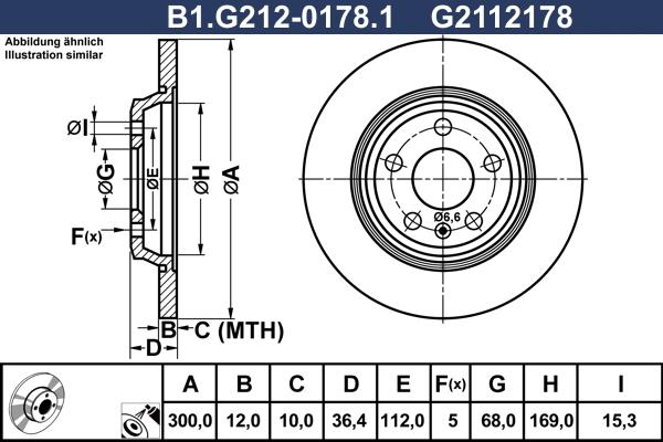 Galfer B1.G212-0178.1 - Гальмівний диск autozip.com.ua