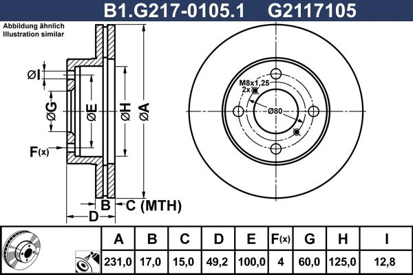 Galfer B1.G217-0105.1 - Гальмівний диск autozip.com.ua