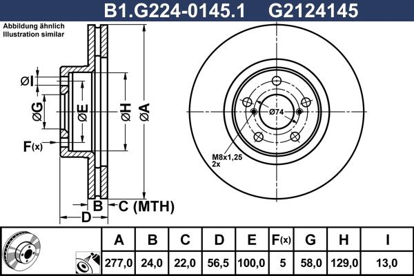 Galfer B1.G224-0145.1 - Гальмівний диск autozip.com.ua