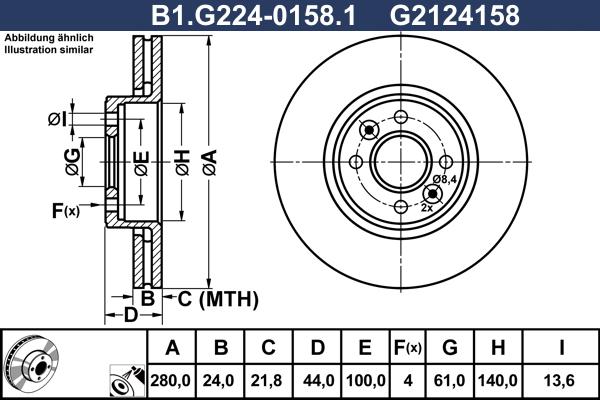 Galfer B1.G224-0158.1 - Гальмівний диск autozip.com.ua