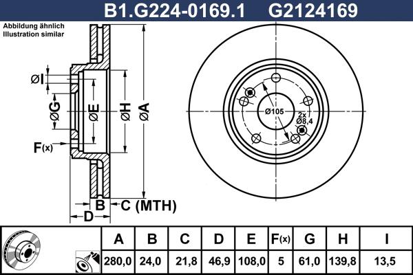 Galfer B1.G224-0169.1 - Гальмівний диск autozip.com.ua