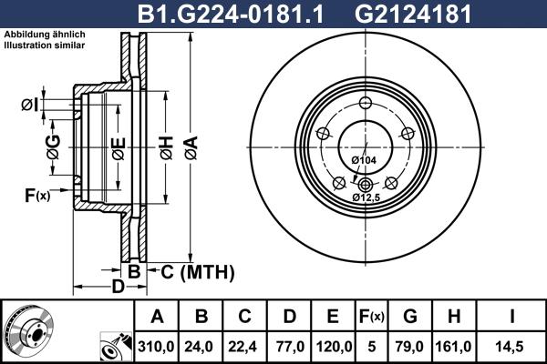 Galfer B1.G224-0181.1 - Гальмівний диск autozip.com.ua