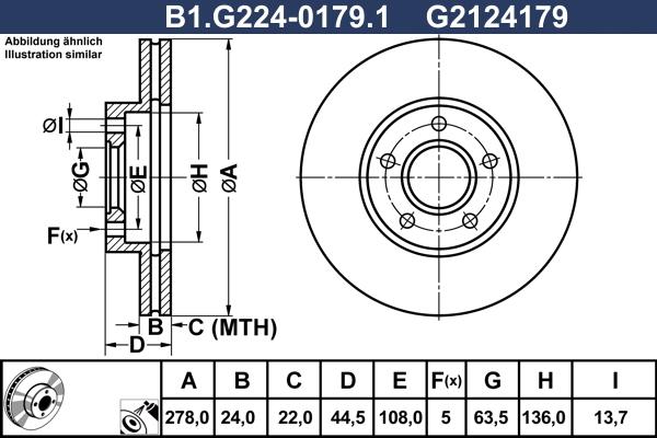 Galfer B1.G224-0179.1 - Гальмівний диск autozip.com.ua