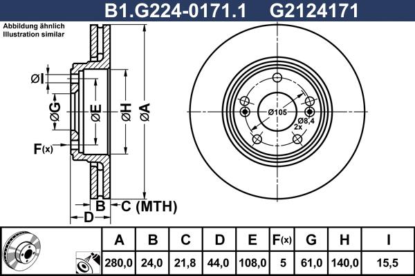Galfer B1.G224-0171.1 - Гальмівний диск autozip.com.ua