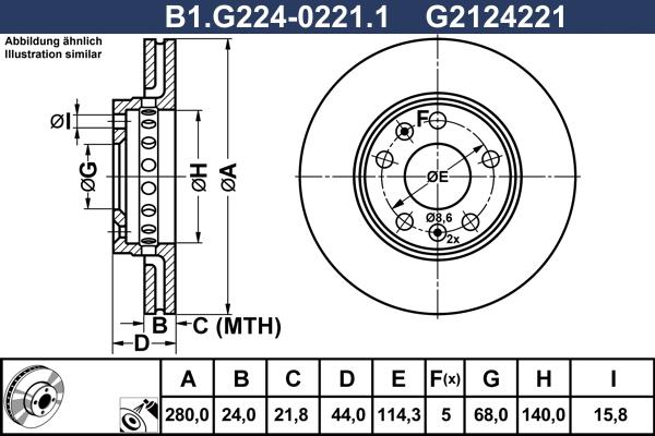 Galfer B1.G224-0221.1 - Гальмівний диск autozip.com.ua