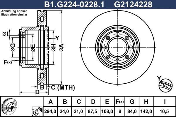 Galfer B1.G224-0228.1 - Гальмівний диск autozip.com.ua