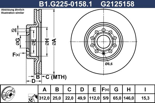 Galfer B1.G225-0158.1 - Гальмівний диск autozip.com.ua