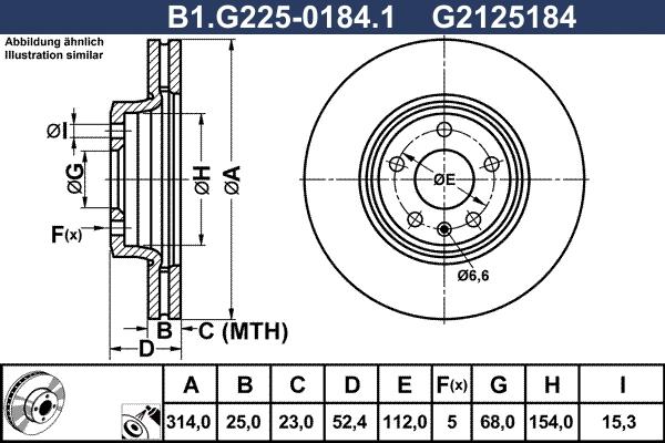 Galfer B1.G225-0184.1 - Гальмівний диск autozip.com.ua