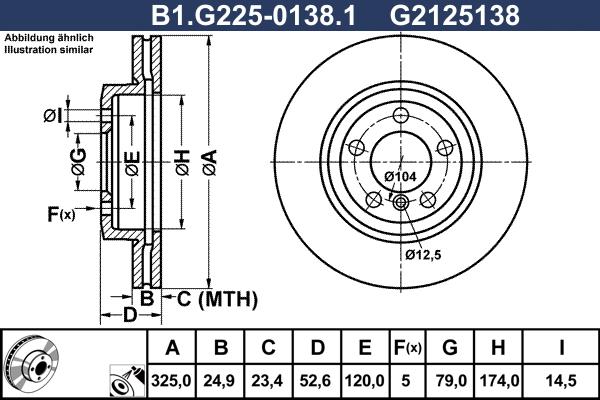 Galfer B1.G225-0138.1 - Гальмівний диск autozip.com.ua