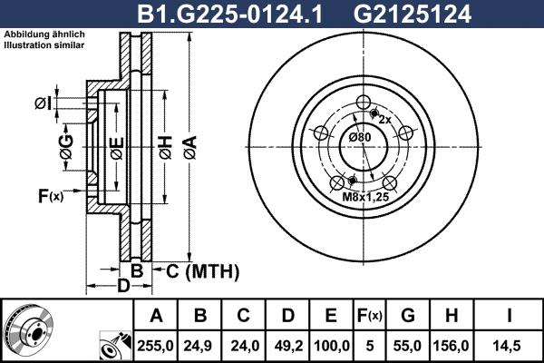 Galfer B1.G225-0124.1 - Гальмівний диск autozip.com.ua