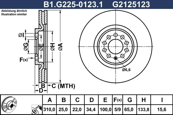 Galfer B1.G225-0123.1 - Гальмівний диск autozip.com.ua