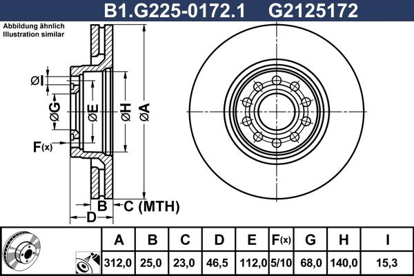 Galfer B1.G225-0172.1 - Гальмівний диск autozip.com.ua