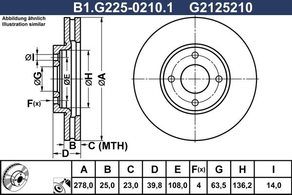 Galfer B1.G225-0210.1 - Гальмівний диск autozip.com.ua