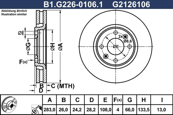 Galfer B1.G226-0106.1 - Гальмівний диск autozip.com.ua