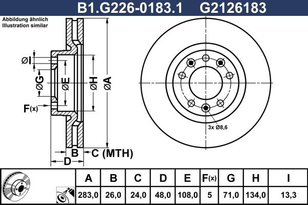 Galfer B1.G226-0183.1 - Гальмівний диск autozip.com.ua