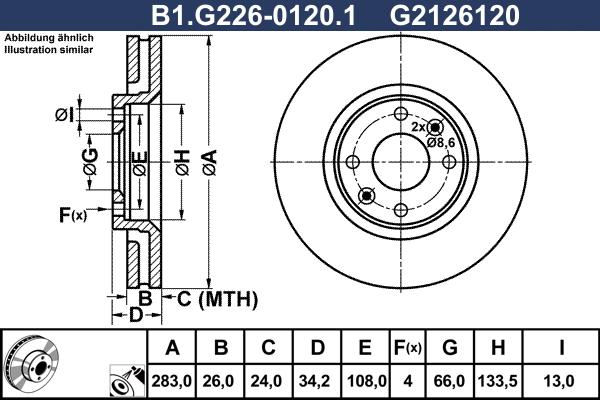 Galfer B1.G226-0120.1 - Гальмівний диск autozip.com.ua