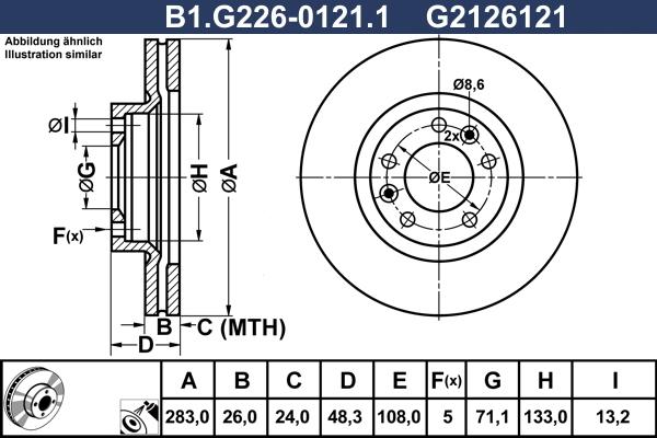 Galfer B1.G226-0121.1 - Гальмівний диск autozip.com.ua